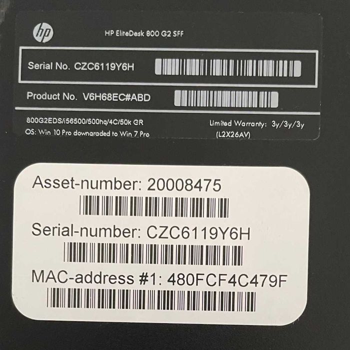 Системний блок HP EliteDesk 800 G2 SFF (без ОЗУ та диска) | Надійна основа