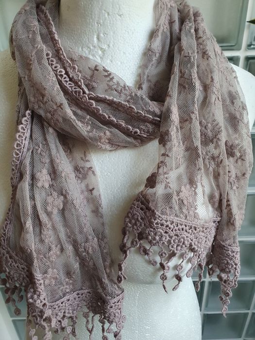 Szal pudrowy róż, mgiełka