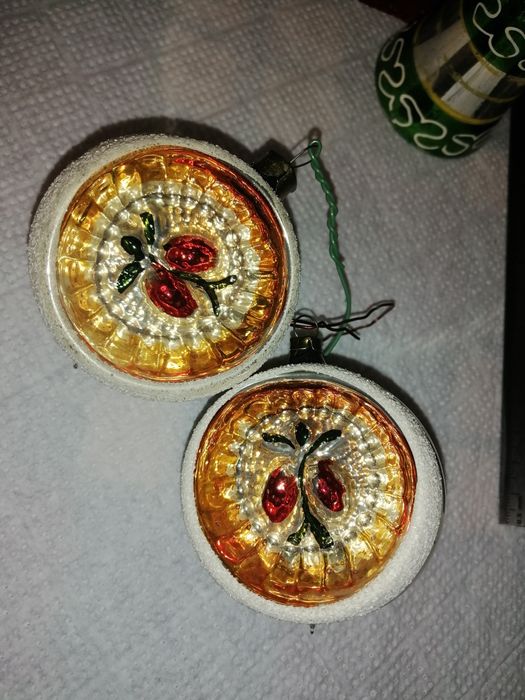 Елочные игрушки СССР. Стекло ручная роспись