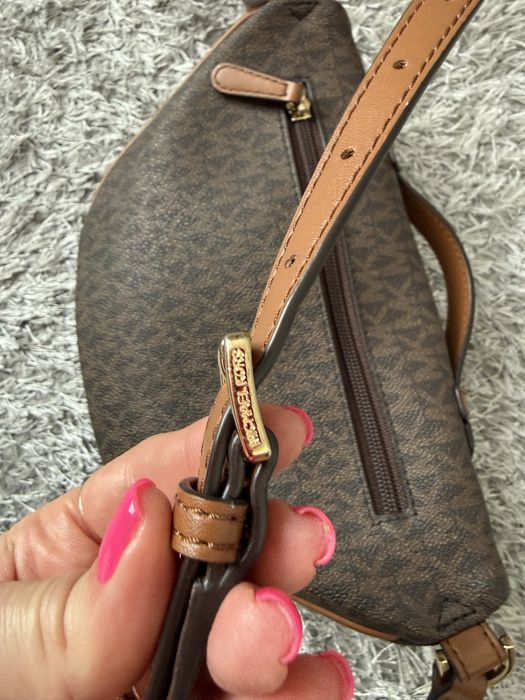 Сумка поясная Michael Kors натуральная кожа, канвас коричневый