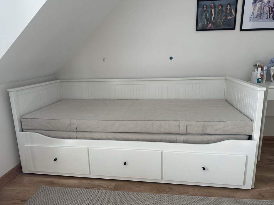 Sofa łóżko  Hemnes Ikea białe + materac