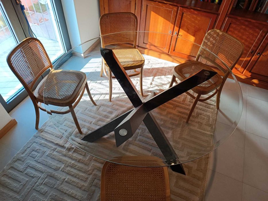 Mesa redonda vidro área store