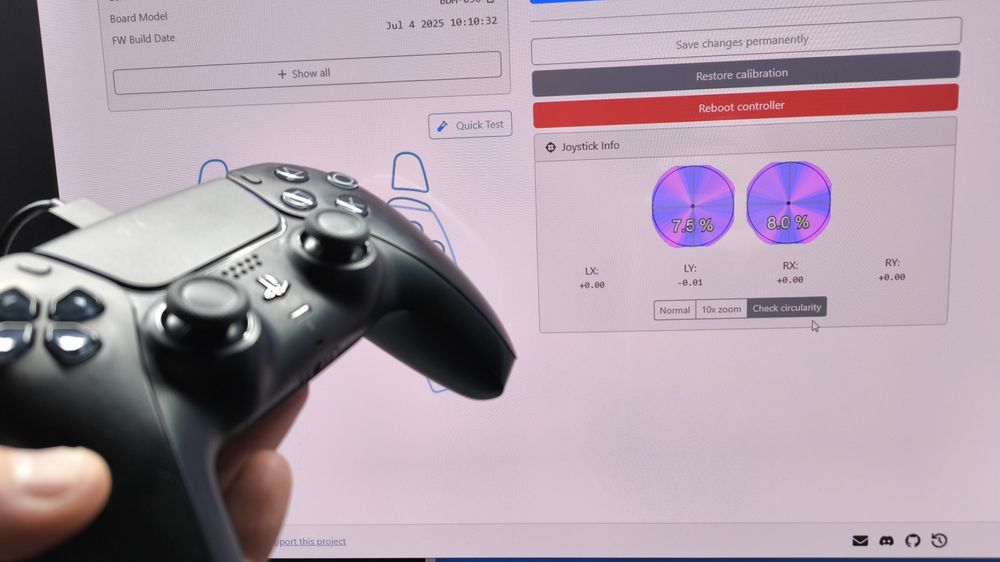 Dualsense preto PS5 com joysticks TMR Favor Union