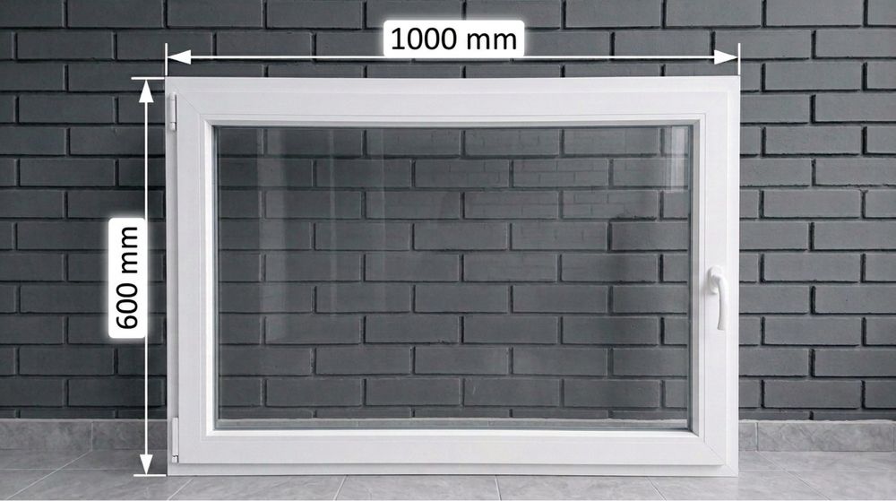 Нове пластикове вікно 1000×600 (металопластикове), під замір за 3 дні