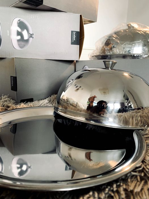 Taca ze stali nierdzewnej z pokrywą Ø30 – jak nowe