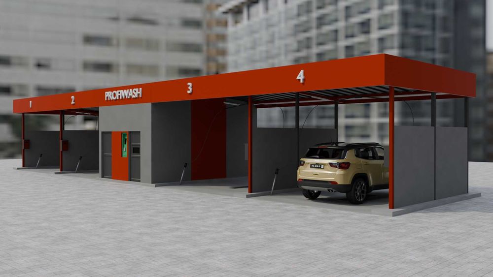 Обладнання та навіс для автомийки самообслуговування PROFIWASH. ЛІЗИНГ