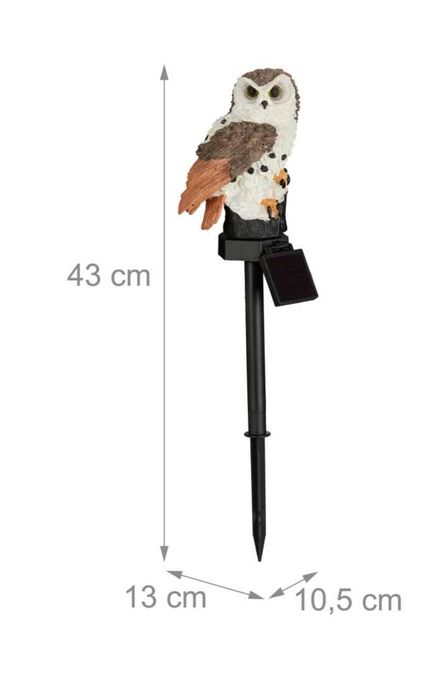 Sowa solarna z kolcem naziemnym relaxdays