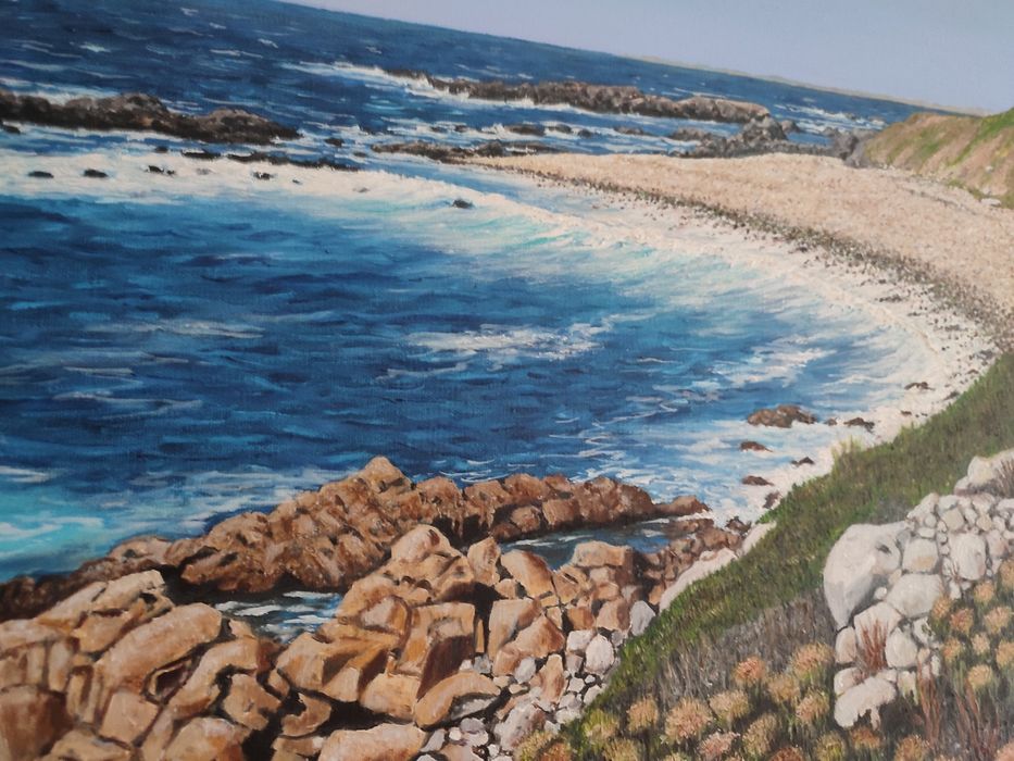 Pintura paisagista acrílica, o mar