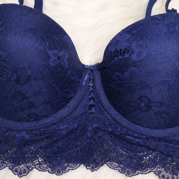 Новий бюстгальтер Анжеліка пуш-ап B 36/80 синій кружевний