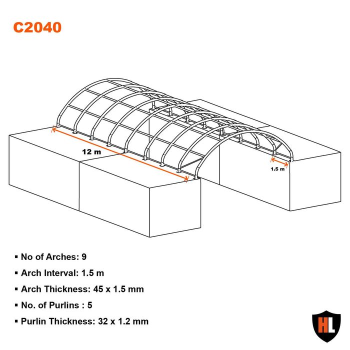 Hala kontenerowa 6x12m