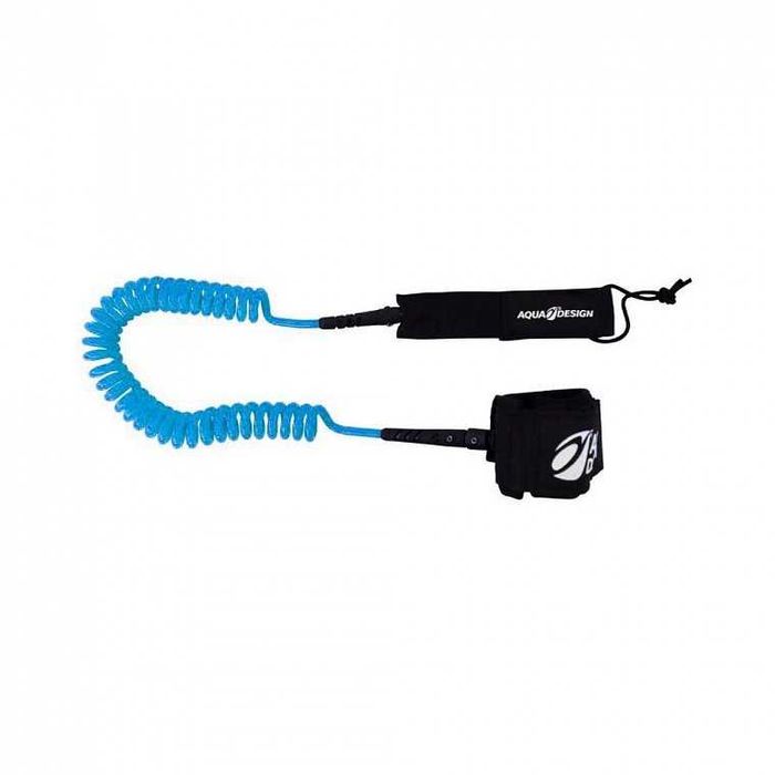 Leash AQUADESIGN Coil 10' BLUE – smycz / linka bezpieczeństwa do desek SUP