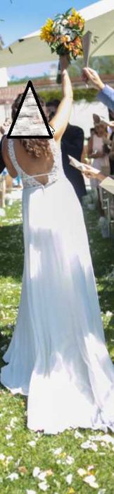 Vestido de noiva elegante e fluido como novo