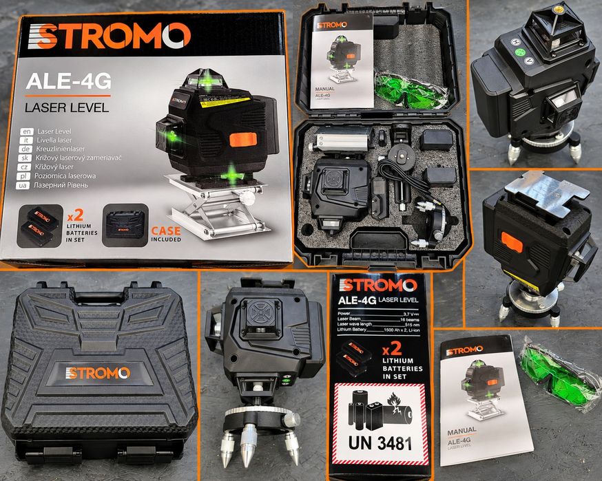 Лазерний рівень Stromo ALE-4G (АКБ, кейс)