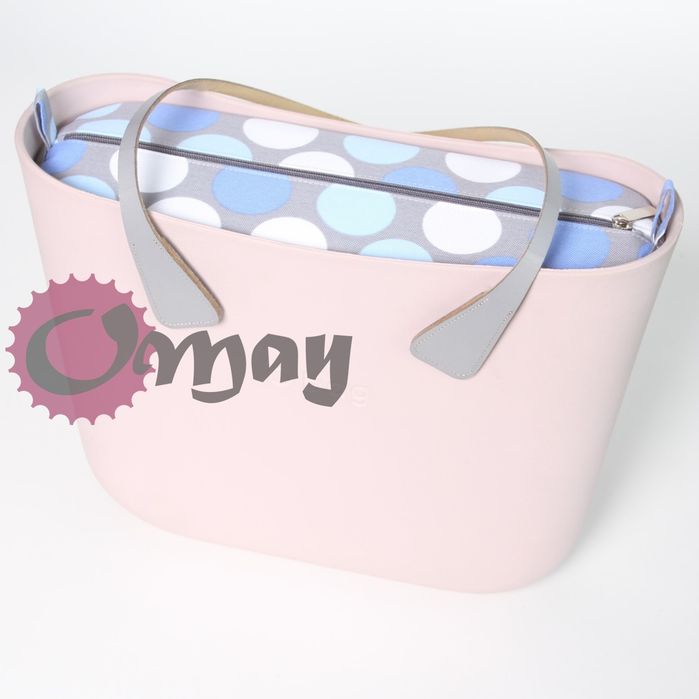 Szary organizer do OBAG STANDARD grochy niebieskie błękit wkład OMAY