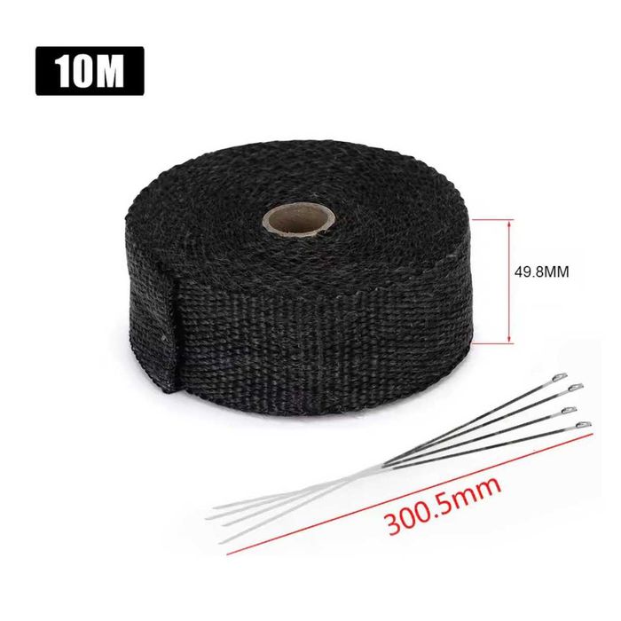 Fita térmica 50 mm x 5/10/15 metros moto escapes abraçadeiras metal