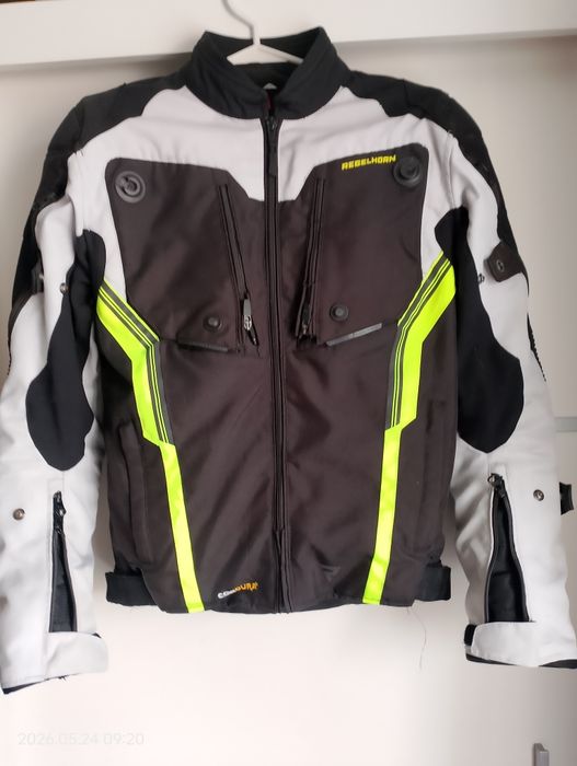 Kurtka tekstylna REBELHORN BORG BLACK/GREY/FLO YELLOW czarny szary żółty fluo