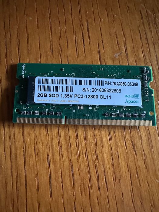Apacer SO-DIMM 2GB PC3-12800 (DDR3-1600)64585626825217120