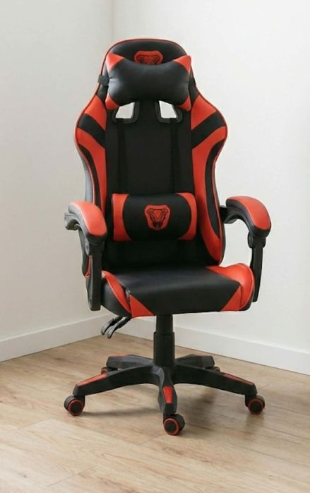 Fotel Gamingowy Biurowy dla Gracza Obrotowy Kubełkowy Ekoskórą