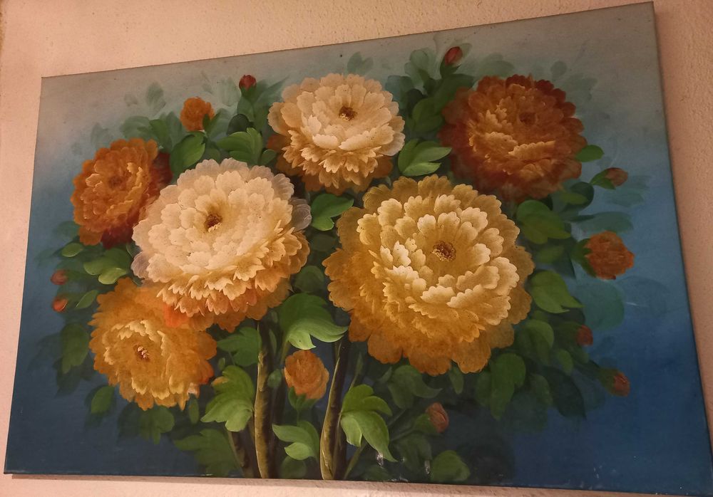 Quadro em tela 60 x 90 cm motivos florais