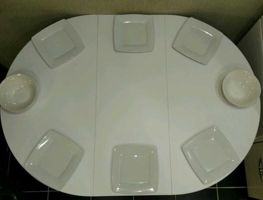 СТОЛ РАСКЛАДНОЙ Белый Кухонный Обеденный Стіл Круглий Білий