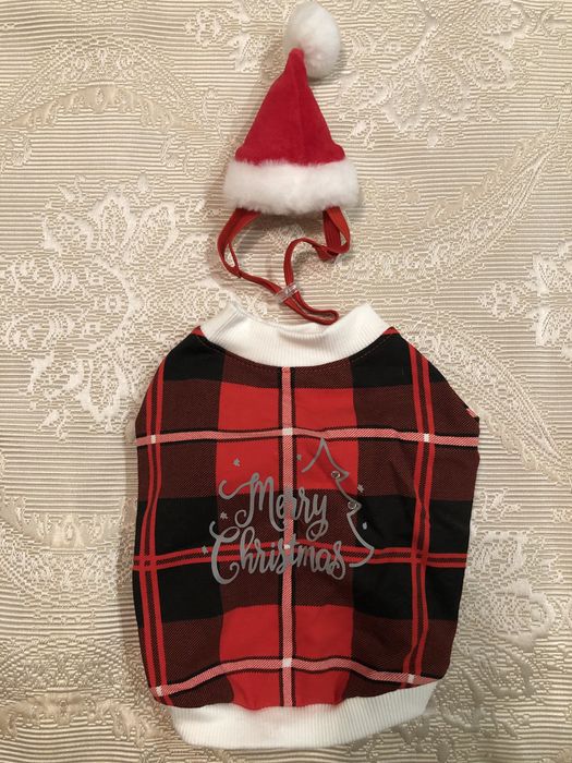 Новорічний комбінезон Санти для котика