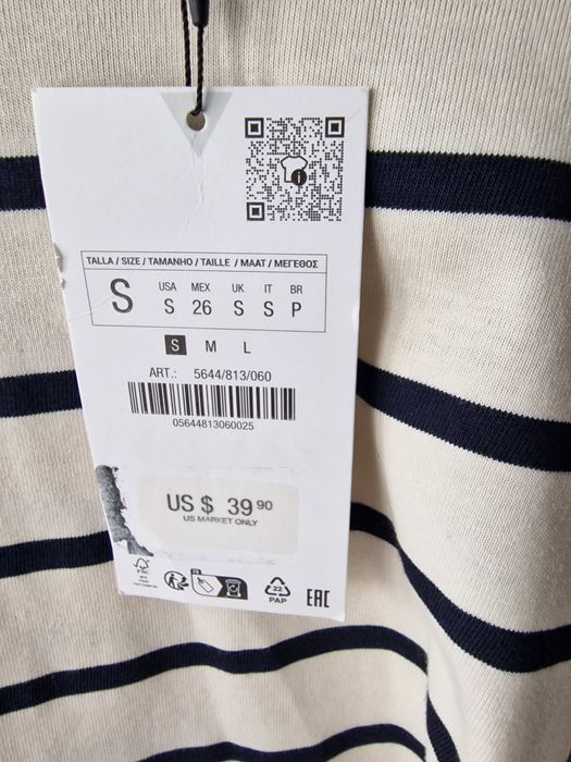 Zara bluza w paski z mankietami nowa oversize  cudo