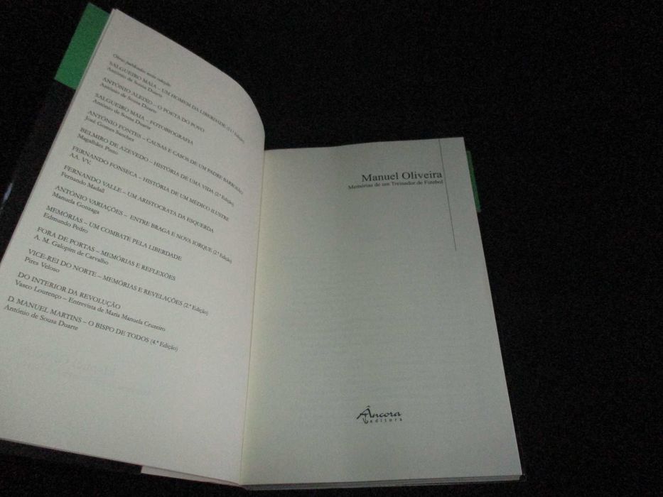Livro Memórias de um Treinador de Futebol Manuel Oliveira