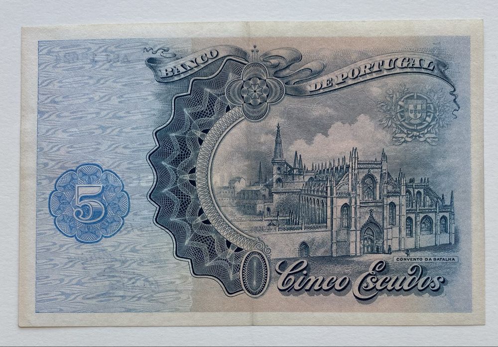 Nota 5$00 Escudos Ch.2 - Dr. Joao das Regras  13/01/1925 RARA