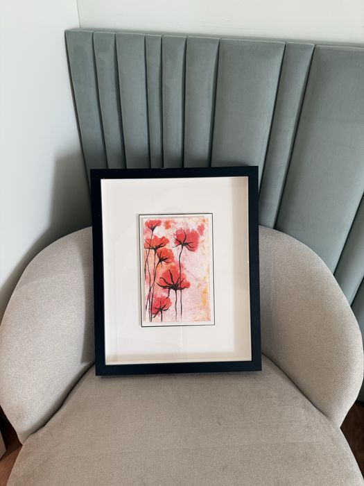 Quadro preto/vermelho