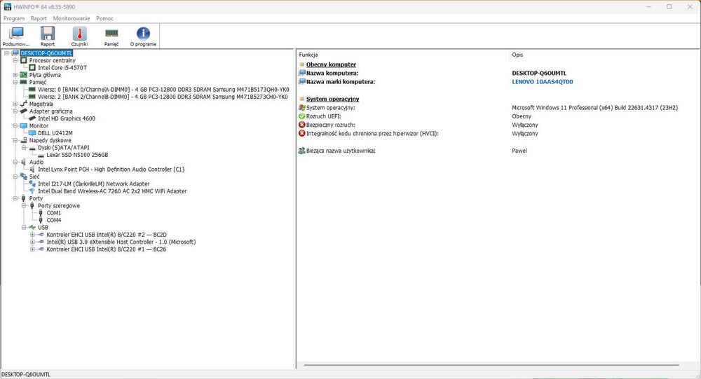Komputer Lenovo M93p ThinkCentre Tiny i5, 8GB, 256GB SSD