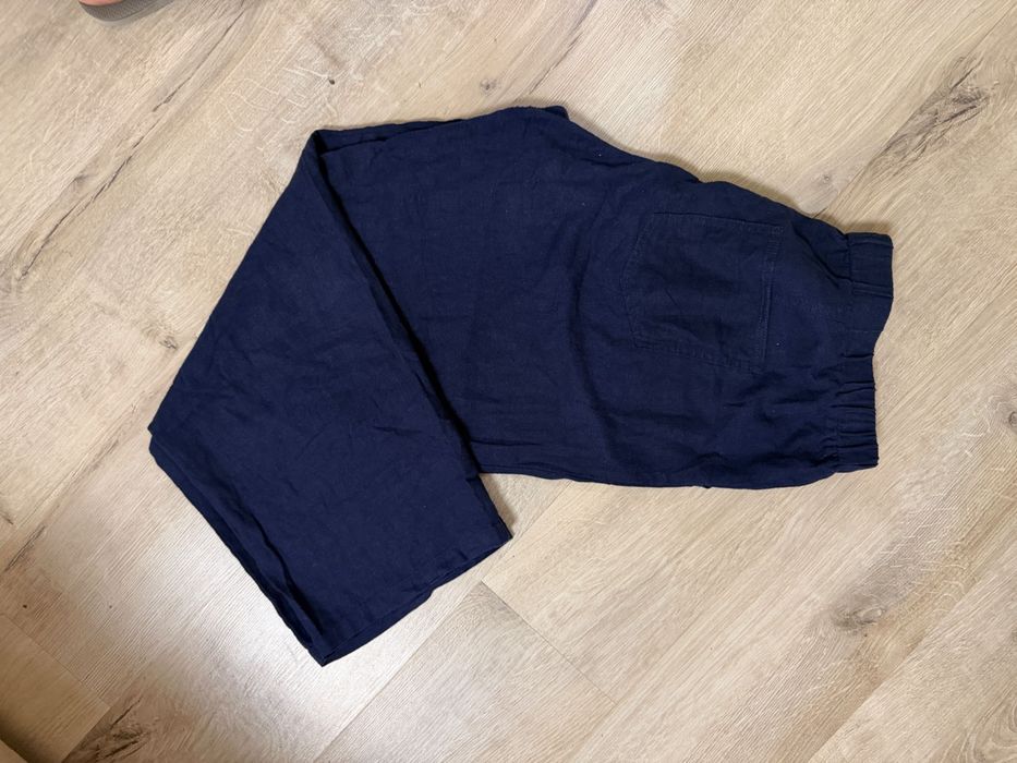Сині широкі льняні штани 18/xxxl
