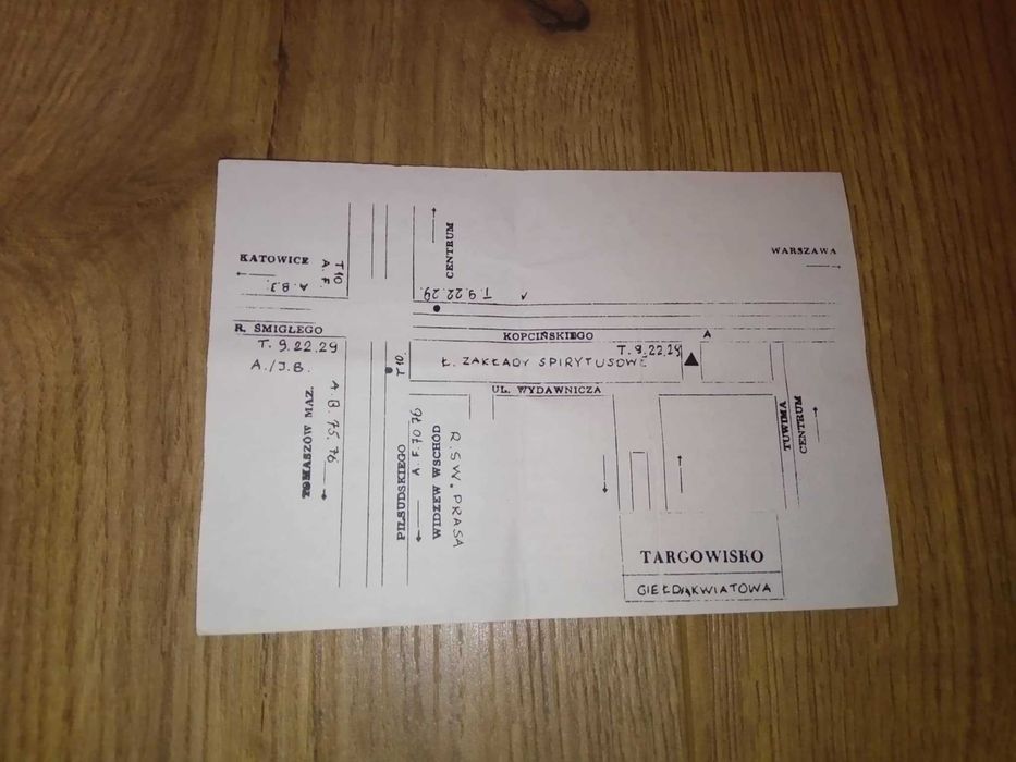 Giełda kwiatowa Łódź 1993 ulotka broszura reklama mapa dojazdu