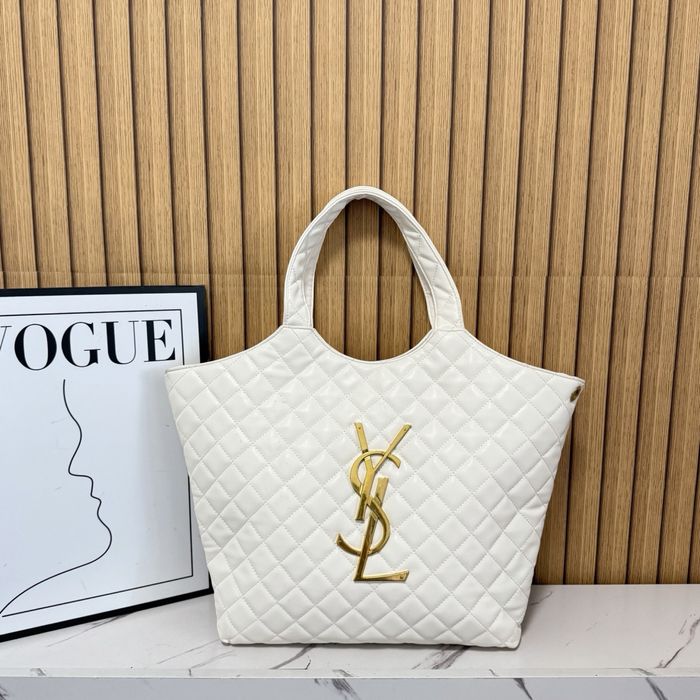 Torebka torba pikowana YSL Saint Laurent biała
