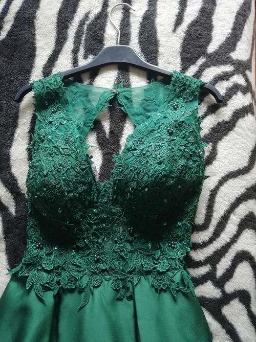 Vestido de gala verde escuro como novo