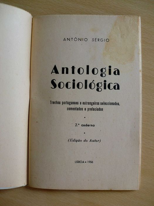 Antologia Sociológica 
de António Sérgio