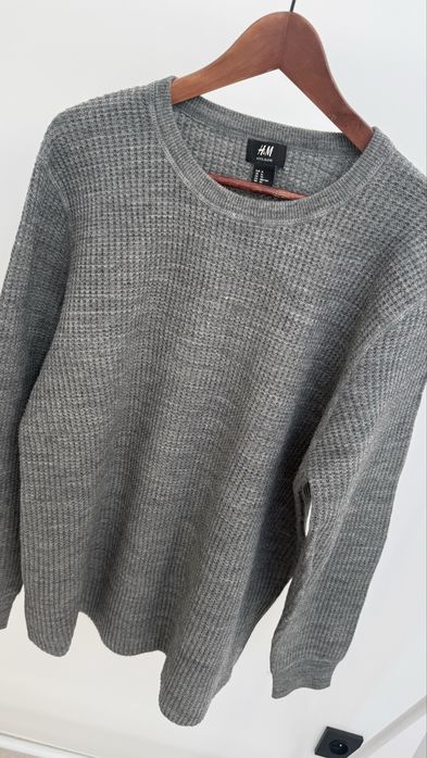 Męski sweter z domieszką wełny H&M XL