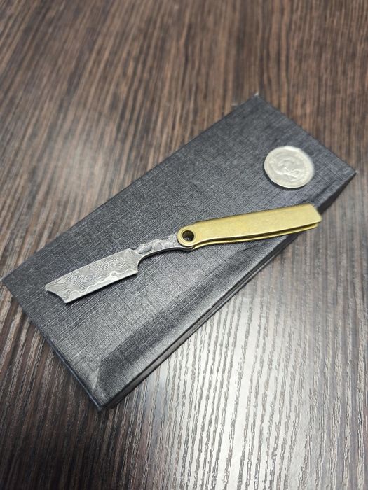 Складна міні-бритва Brass Damascus
