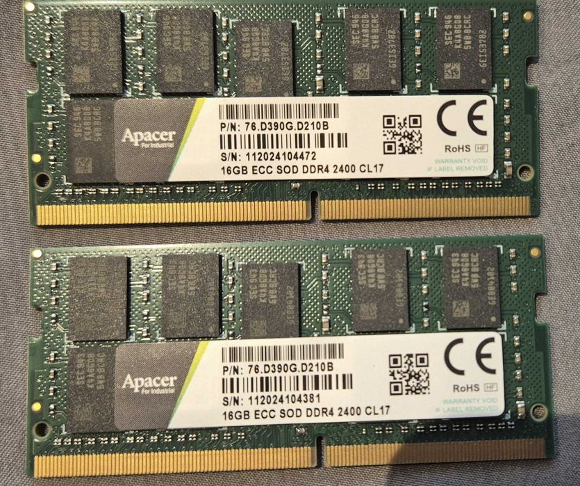 Pamieć serwerowa 32GB 2x 16GB Apacer 76.D390G.D210B ECC DDR4 SO-DIMM