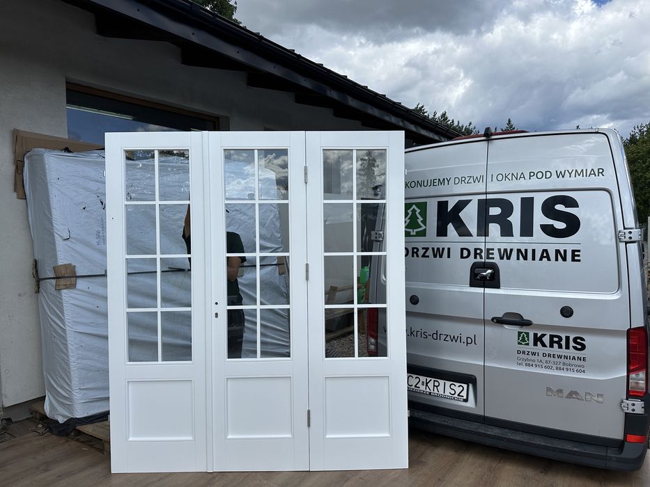 Drzwi wewnętrzne drewniane trzyskrzydłowe Na wymiar cała Polska i ue