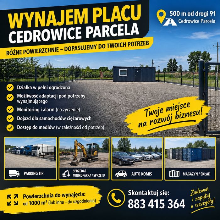 Wynajmę plac pod działalności