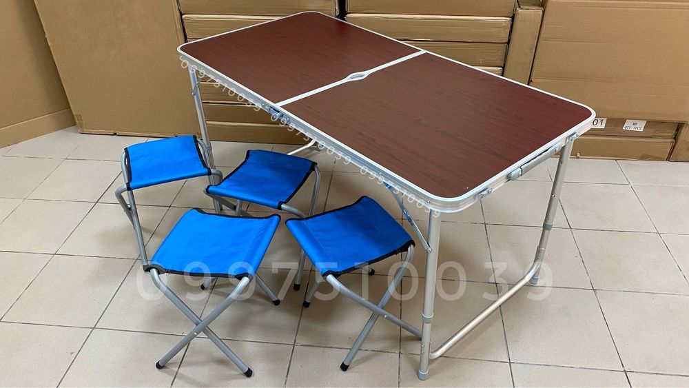 Розкладний стіл + 4 стільця. Столик для пикника раскладной