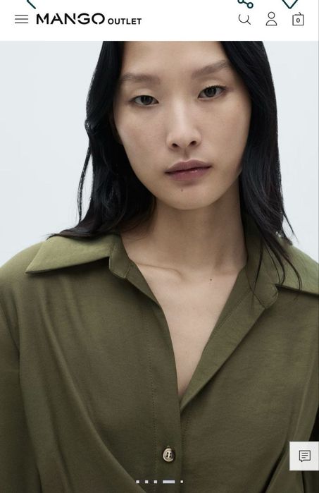 Платье макси mango с-м оливковое вискоза