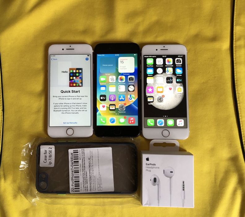 iPhone 8 64GB + iPhone 7 + iPhone 6 + EarPods + чехол