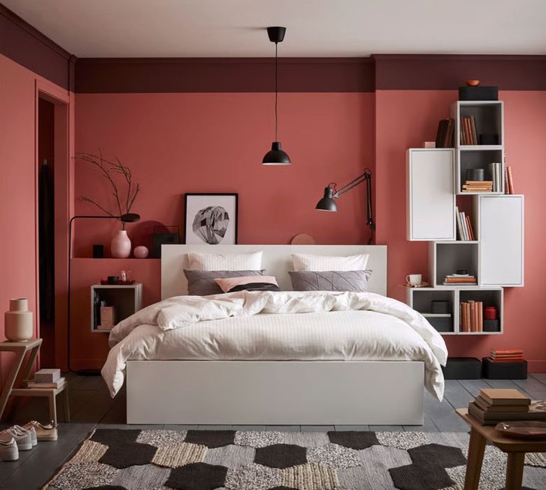 Cama IKEA MALM 180x200 branca c/ 4 gavetas + estrado pronta a levantar