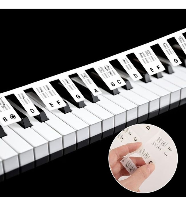 Silikonowe naklejki na pianino do nauki gry