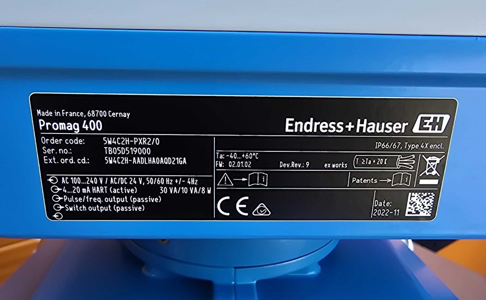 Przepływomierz Magnetyczny Endress Hauser DN200 Promag W PTFE Nowy