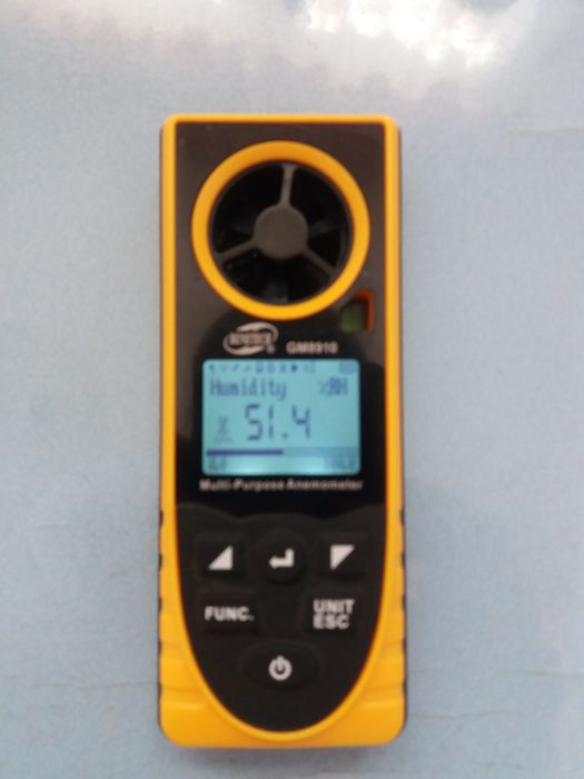 Anemometr wiatromierz wielofunkcyjny miernik temperatury wiatru LCD