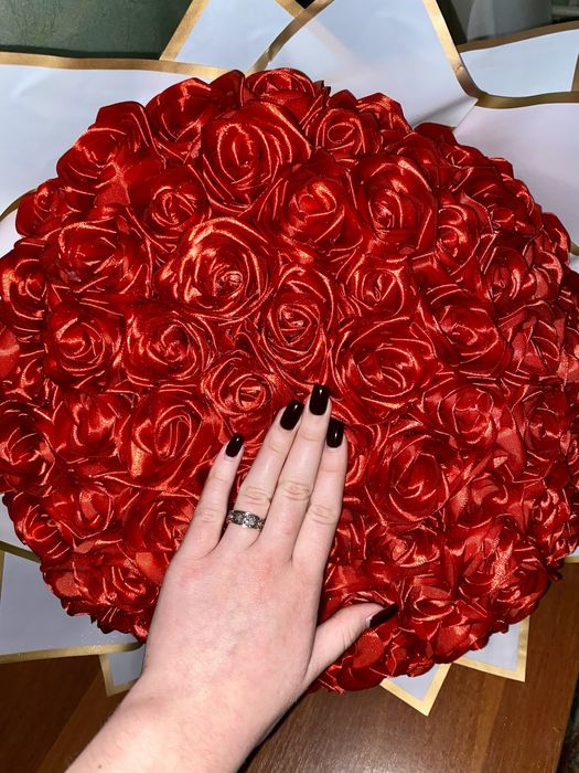 Букет з атласної стрічки з БЛИСКІТКАМИ