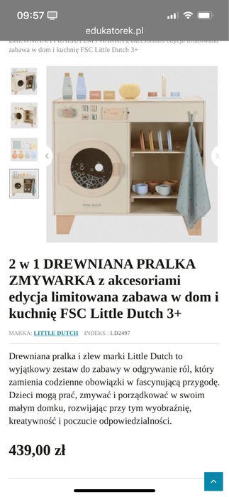 Pralka kuchnia 2 w 1 little dutch