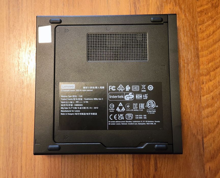 Mini PC Lenovo ThinkCentre m90q , Core I512500 , 16Gb RAM , 256 SSD